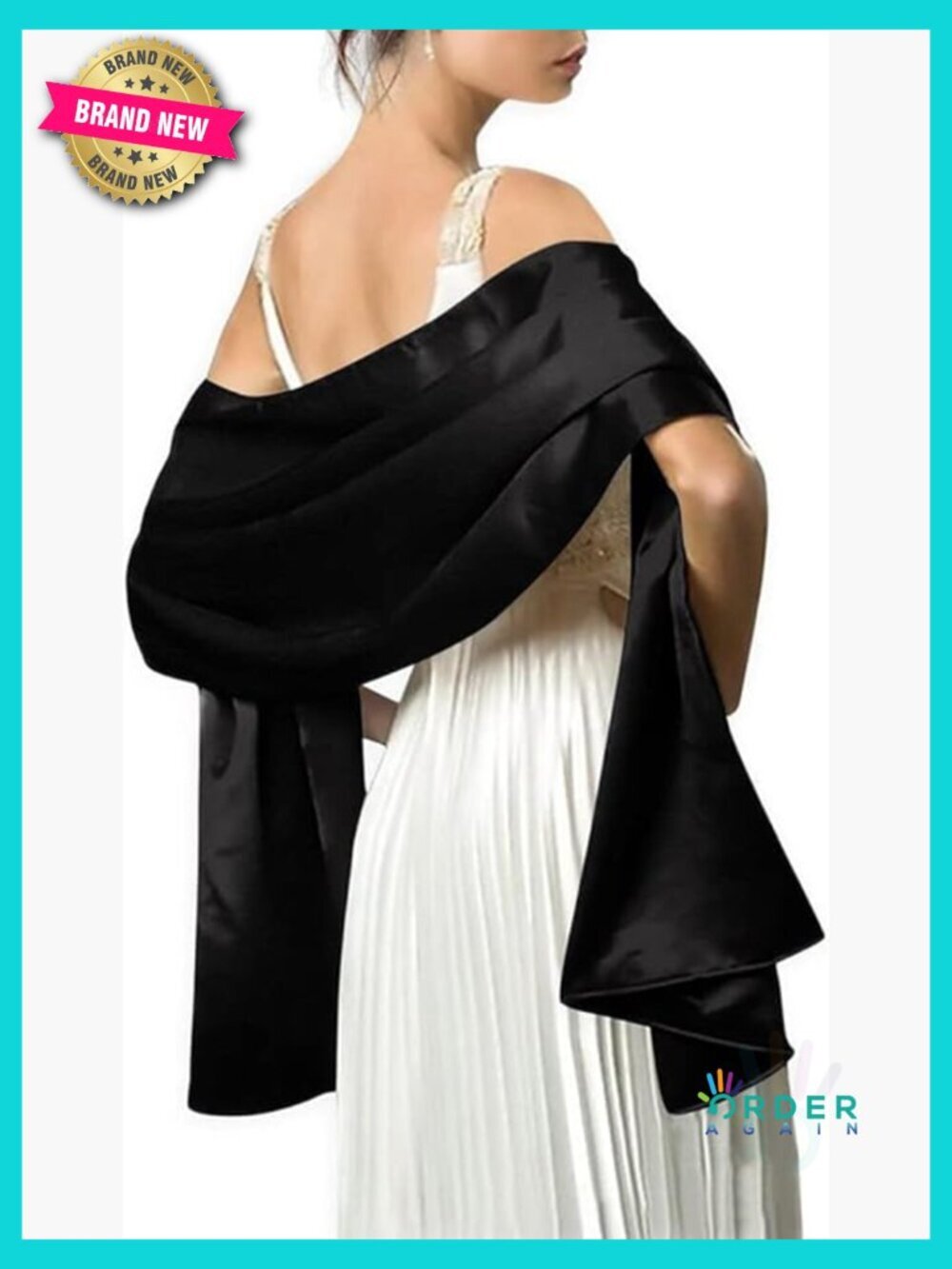 Extra Long Satin Wrap Shawl for Evening Dresses Formal Bridal Party Shoulder